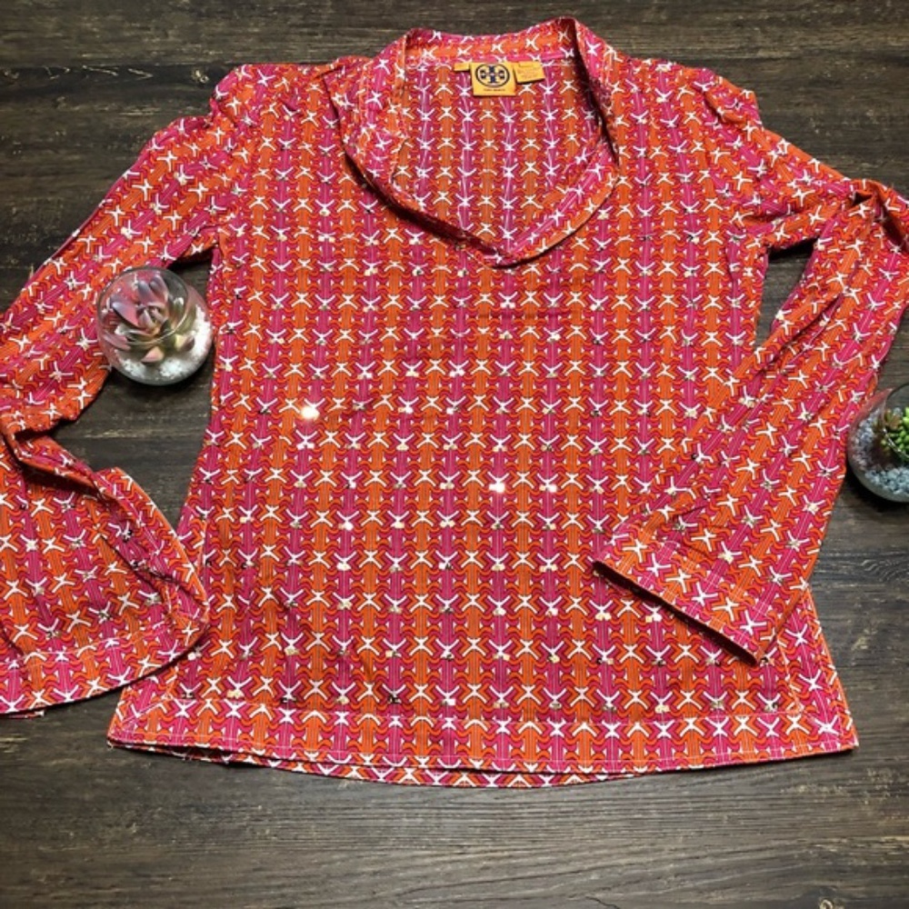 Tory Burch Sequin pattern tunic size 4 like new